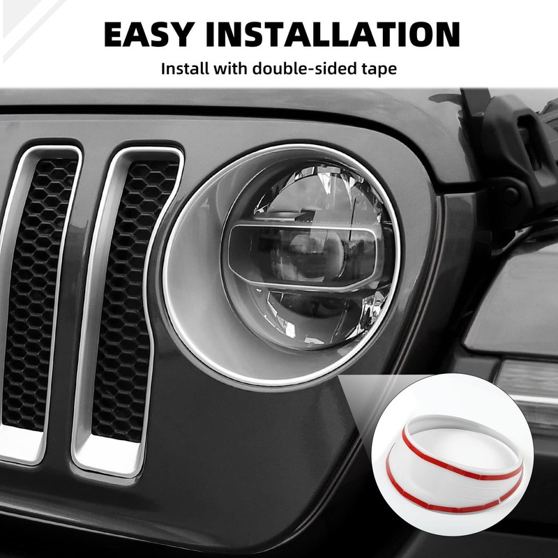 SQQP Grille Grill Insert+Headlight Turn Light Cover Compatible with 2018-2023