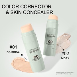 KYDA Color Corrector Concealer Stick, Skin Color Corrector for Dark Circles, Multiuse Concealer with Cushion Applicator, Lightweight Blendable, Flawless Coverage Color Correcting Makeup, #Ivory