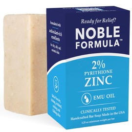 Noble Formula 2% Pyrithione Zinc (ZnP) Bar Soap 3.25 oz - Hand Crafted in the USA, Especially Formulated for Those with Psoriasis, Eczema, Dry and Sensitive Skin by Noble Formula
