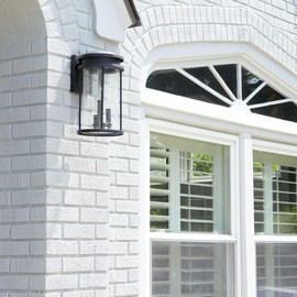 Quorum 7110-3-69 Transitional Three Light Wall Mount from Hadley Collection in Bronze/Dark Finish,