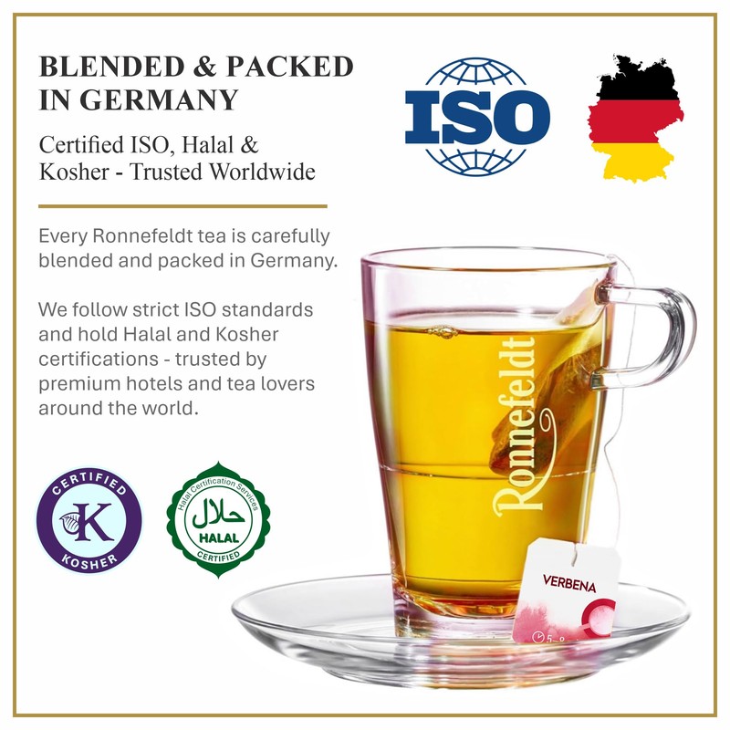 Ronnefeldt Teavelope Verbena – Naturally Caffeine-Free Herbal Tea with Lemon