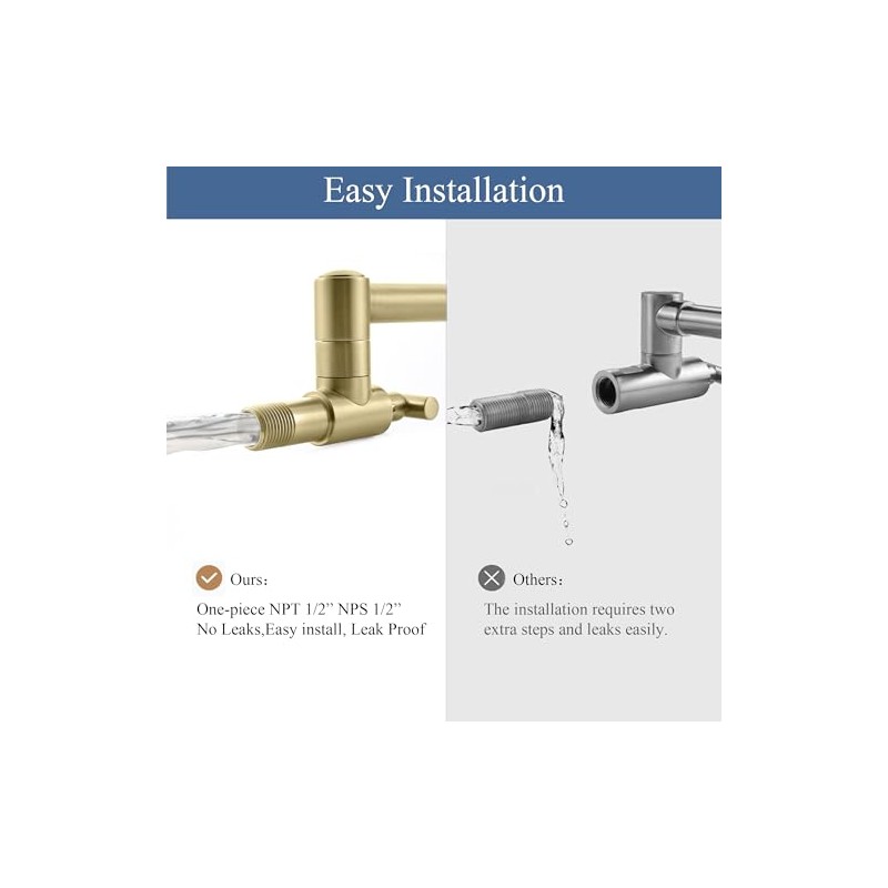 Pot Filler Faucet Wall Mount - 3 Spray Modes, Double