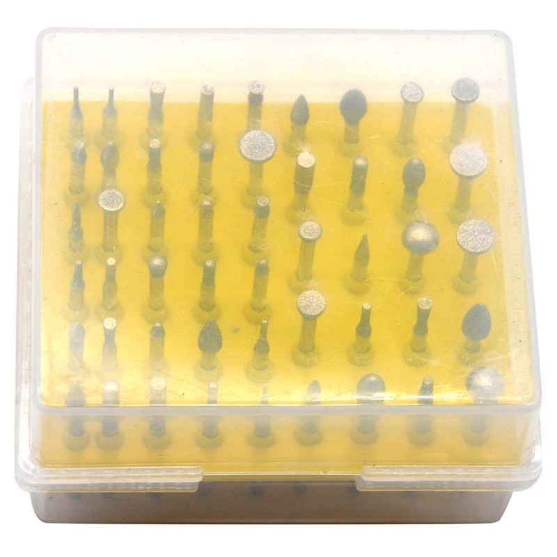 Oudtinx 50-Piece 1/8-Inch Shank Diamond Coated Rotary Burrs Set Fits