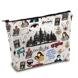 ENSIANTH Movie Inspired Cosmetic Bag Edward's Girl Gift City of Forks Gift Forks Washington Gift Vampire Lover Makeup Bag (CA Twil Vampire MU)