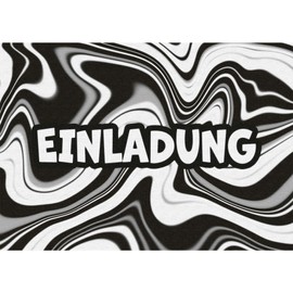 Moosthaler Liquid Style Invitation Cards Children's Birthday Boy (Pack of 12) – Stylish Birthday Invitations for Your Party – Invitation Cards Children's Birthday Girl