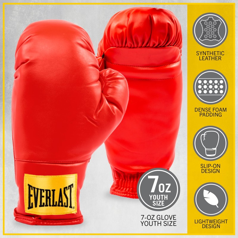 Everlast Laceless Gloves (Red, Small)