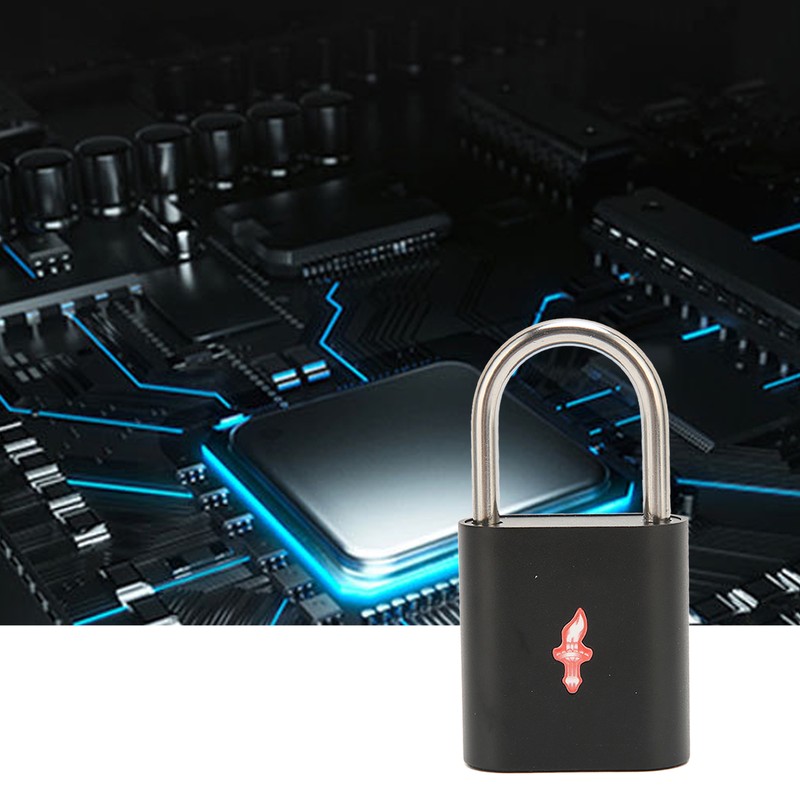 Fingerprint Padlock Biological Recognition Aluminium Alloy USB Rechargeable Support 10