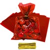 brzikwt 100Pcs Red Gift Bags，Cellophane Bags,Treat Bags,Goodie Bags,Candy Bags They