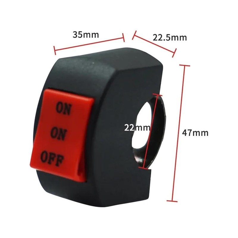 Bike Handle Switch ONONOFF Handlebar Switch 2PC 12V 7/8 22mm
