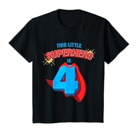 Superhero 4 Year Old Boy Super Hero 4th Birthday T-Shirt