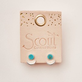 Scout Curated Wears - Stone Moon Phase Ear Jacket - Turquoise & Silver