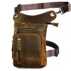 Le'aokuu Mens Genuine Leather Outdoor Sporting Hicking Waist Hip Pack