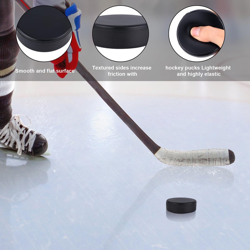 PEUTIER 8pcs Ice Hockey Pucks, Diameter 3 Inch/Thickness 1 Inch