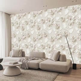 GLWYHY - Return to Old Ways Hairstyle Flowers Wallpaper Dark red Parapet Floral Mural Bedroom Living Room vistas Wall Paintings Rose TV Background - 108"x75"（W X H）