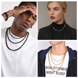 U7 Mens Silver Chain Necklaces Egirl Grunge Aesthetic Stainless Steel Chains Necklace for Men Teen Boys 22 Inch