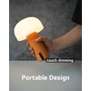 WEILAILUX Cordless Mushroom Table Lamp, Waterproof Shower Lamp, Battery Operated