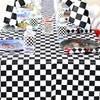 3 Pack 108" X 54" Black and White Rectangular Checkerboard