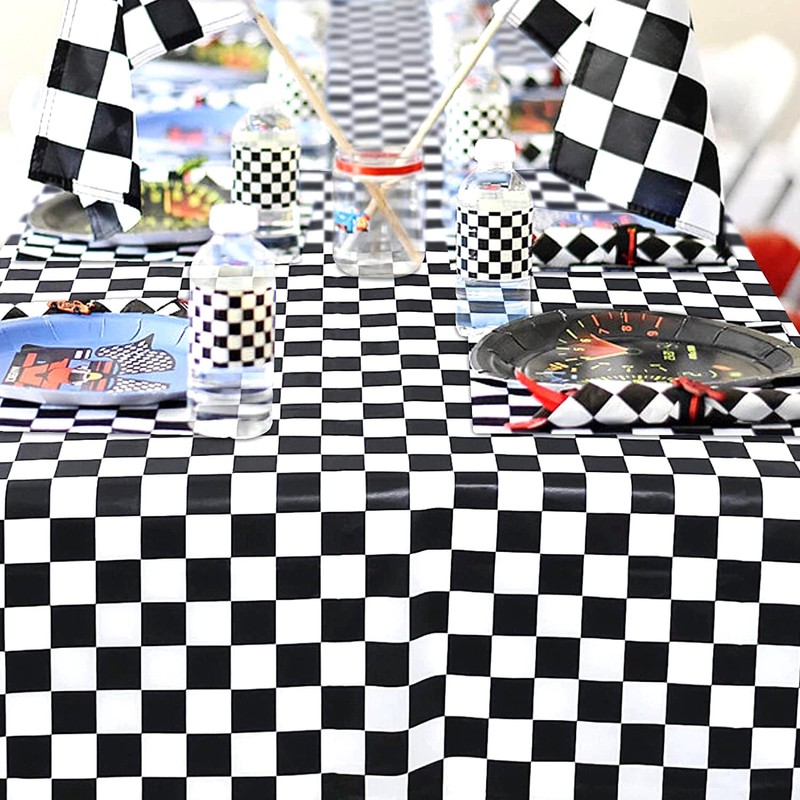 3 Pack 108" X 54" Black and White Rectangular Checkerboard