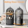 Unbranded Rotating Makeup Brush Holder with Lid Vanity Desktop Bathroom
