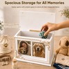 Rococo Acanthus Relief White & Gold Wood Pet Urn, Dogs