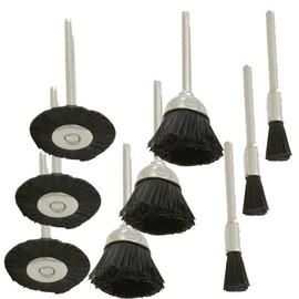 9 Pc Nylon Wire Wheel Brush Rotary Suit for Dremel 3000 4000 8220-2/28 395 7700-1/15 4000 3/34 Chicago Electric, Milwaukeen Nextec 1/8" Shank Hobbyy Clean Polish