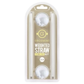 Grosmimi Weighted Straw Kit, White, 2 Count