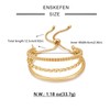 ENSKEFEN Gold Adjustable Bangle Bracelet for Women 14K Gold Plated