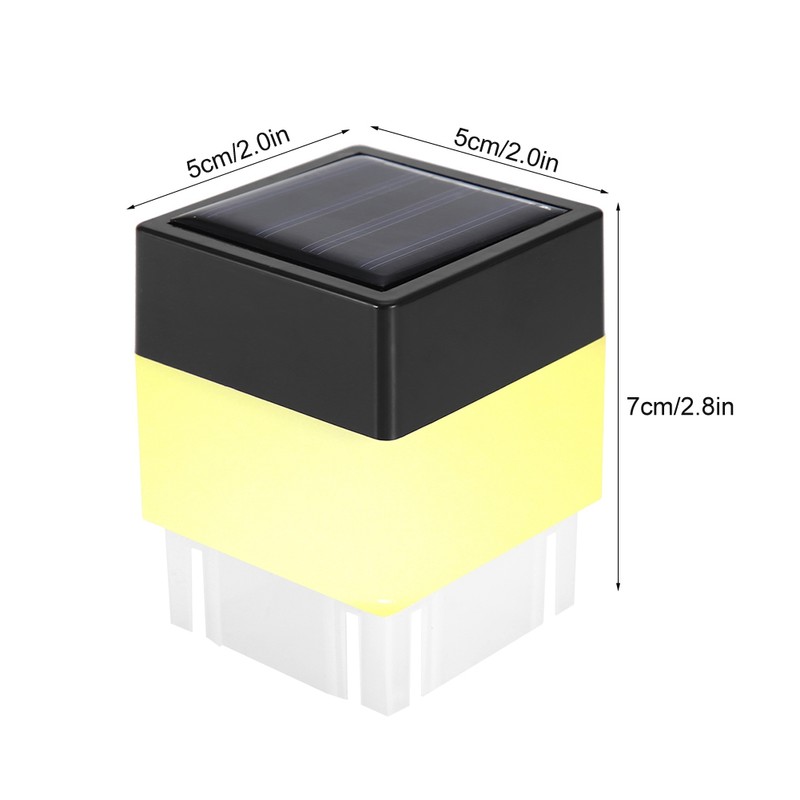 Solar Powered LED Square Warm White Light for Garden Fence