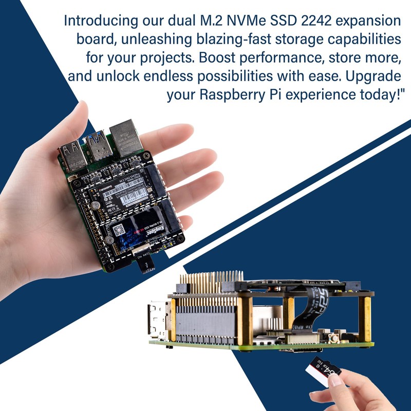 GeeekPi N20 Dual M.2 M-Key NVMe 2242 SSD HAT for