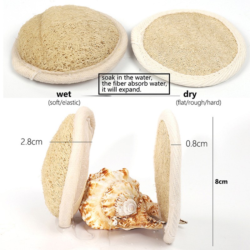 10pcs Loofah Facial Exfoliating Pads Round Shaped Reusable Gentle Scrubbing