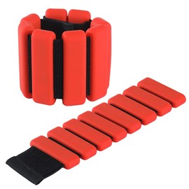 Bestswitches Wrist Weights, Ankle Weights for Women Men, Adjustable Wrist Weighted Bracelet for Home Gym Workout, Running, Yoga, Exercise, Strength Training, Set of 2 (1LB Each) (Red)