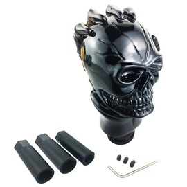LSGGTIM Skull Gear Knob, Universal Car Gear Knob Manual Transmission Automatic Transmission Skeleton Skull Head Changed Gear Knob Stick Lever Shifter Cover, Car Gear Shift Knob
