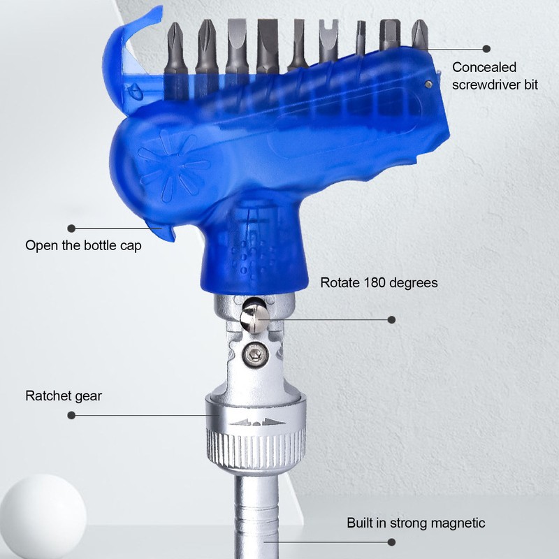 Ratchet Screwdriver Set Kit 10 in 1 Portable Mini Multifunction