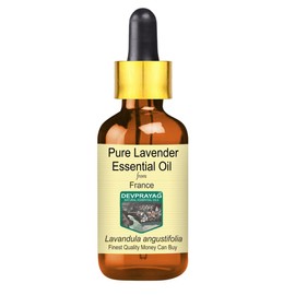Devprayag Pure Lavender Essential Oil (Lavandula angustifolia) (Made in France) with Glass Dropper Natural Therapeutic Grade Steam Distilled 2ml (0.06 oz)