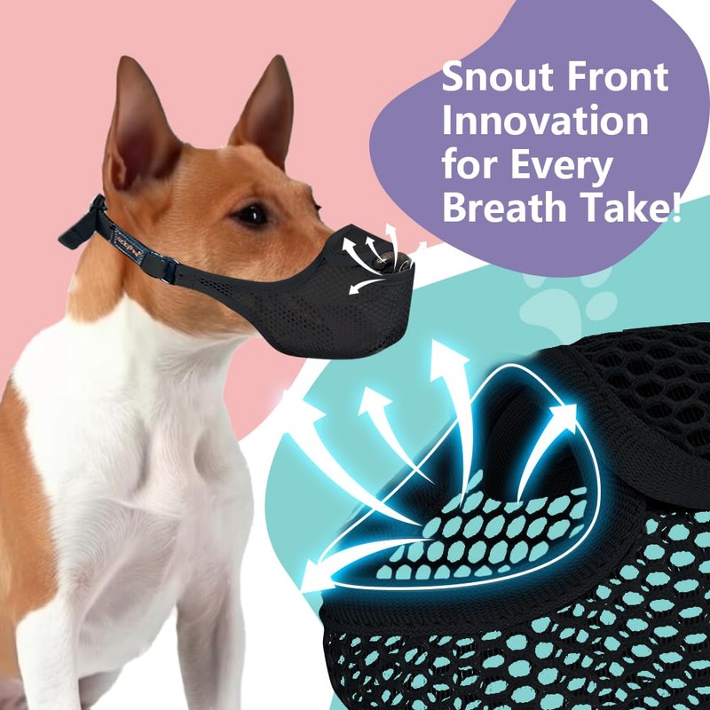 FDEETY Muzzle for Dogs, Soft Mesh Muzzle for Small, Medium