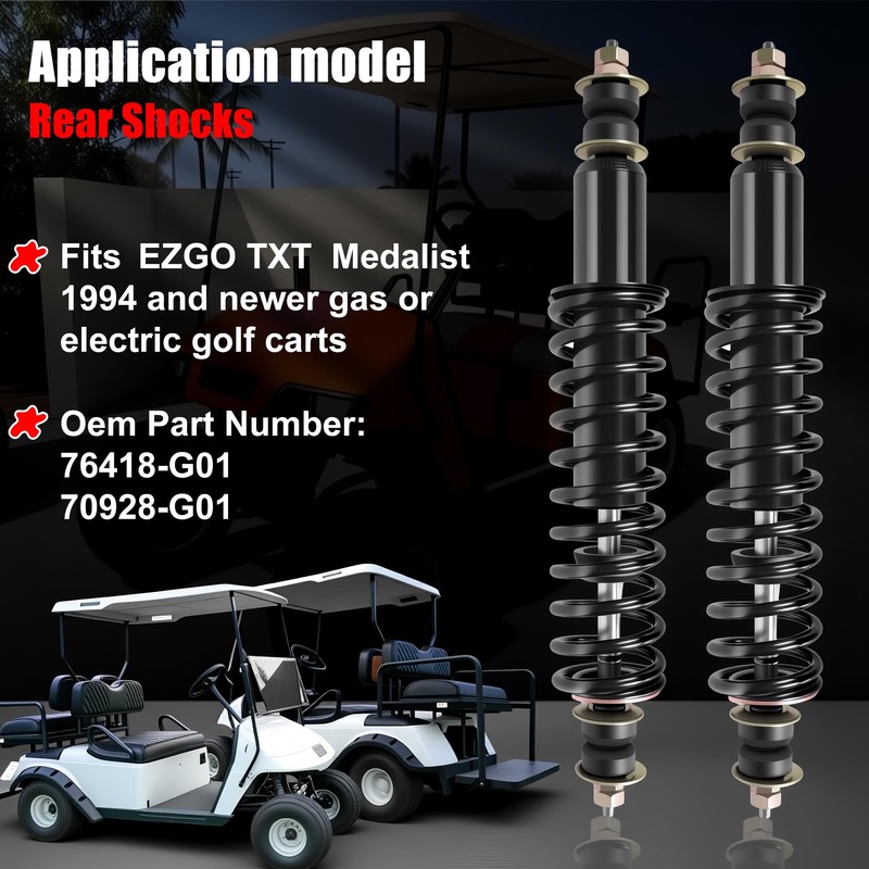 2 Packs Front and Rear Golf Cart Shock Absorbers Replacement