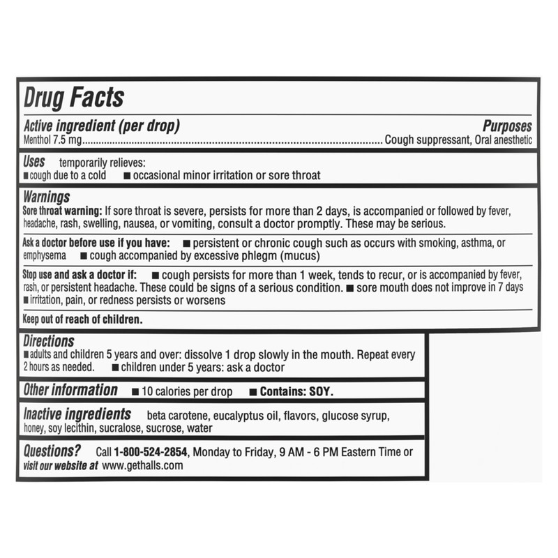 HALLS Relief Honey Lemon Flavor Cough Drops, 1 Bag (30