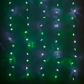 Lights4fun White LED St Patrick’s Day Shamrock Plug In Hanging Curtain Light with Timer Decoration Indoor Use