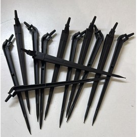 Suinga Pack of 50 Ground Stakes Micro Tube 45 Degree 3-4mm Ground Spike Black