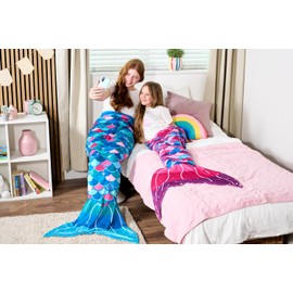 Planet Mermaid | Sea Star Kids Mermaid Tail Blanket Super Soft Fleece Wearable Blanket Vibrant Colourful Mermaid Scales Great Mermaid Gift | Made in UK