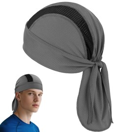 GUIZIYAO Sports Bandana Cap, Headscarf Men Women Breathable Absorbs Sweat Bandana for Running Riding, gray