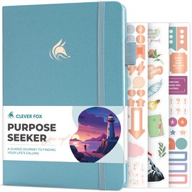 Clever Fox Purpose Seeker Journal – Guided Manifestation & Life Reflection Planner for Daily Self-Exploration, Goal-Setting & Gratitude (Aquamarine)
