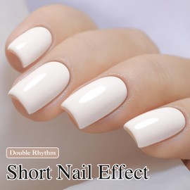 Double Rhythm 15ML Gel Polish Pure Sheer Same Color Same Bottle Soak Off Gel Polish Art Manicure Salon DIY at Home for Women (Warm White-A1477)