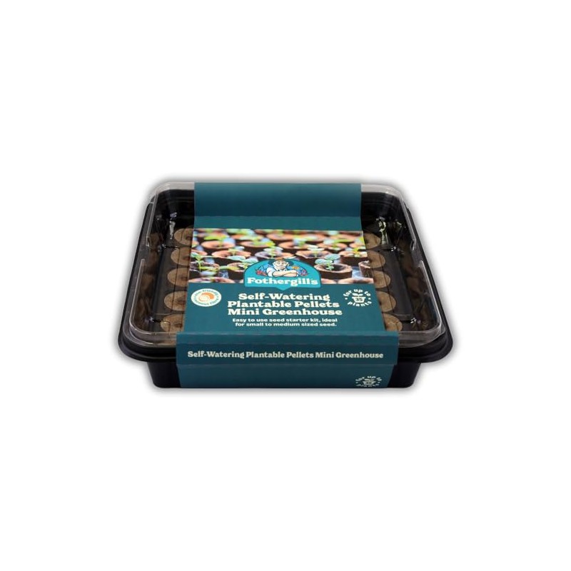 Fothergill's Self-Watering Plantable Pellets Mini Greenhouse (35 plants), Eco-Friendly Coconut