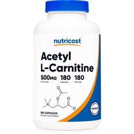 Nutricost Acetyl L-Carnitine (ALCAR) 500mg, 180 Capsules, 180 Servings - Non-GMO and Gluten Free, 1 Capsule per Serving