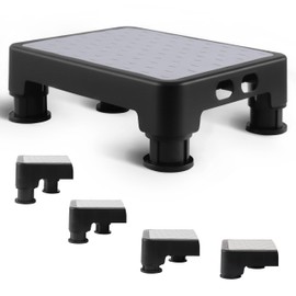 COOL-ANGLE Adjustable Step Stool for High Beds & SUV - Non-Slip Mobility Platform for Seniors, 650lbs Capacity, 3 Heights (3.4"-5"), Wide Safety Base for Car & Bath, 16.5"x12.6", Gray