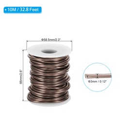 PATIKIL 8 Gauge 3mm Aluminum Craft Wire, 32.8Ft Metal Wire Armature Bendable Wire for Jewelry Making Metal Wrap DIY, Brown