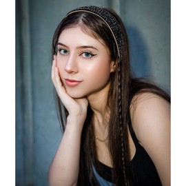 Amariver Black Rhinestones Headbands for Women Sparkly Glitter Head Band Diamonds Wide Hair Band Bling Crystal Headband Elastic Headbands Non-slip Fancy Hair Accessories for Women Girls