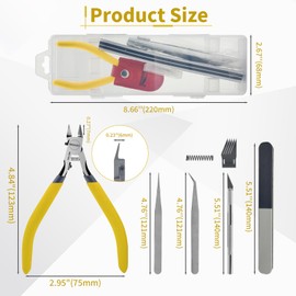 BOOSDEN Plastic Model Tool Set of 11 Piece, Thin Blade, Gunpla, Precision, For Models, 4.7 inches (120 mm), Single Edge Nipper, Storage Case, For Beginners, Suitable for Plastic Model Making, Suitable