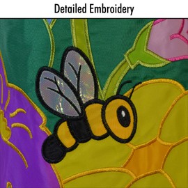 In the Breeze 4164 — 40-inch Floral Bee Windsock — Classic Colorful Outdoor Décor for Patios, Gardens, Yards